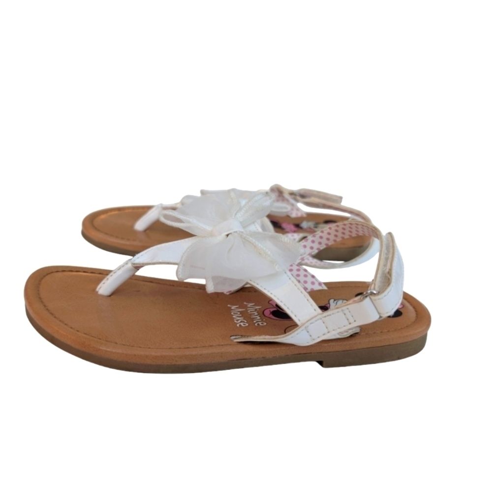Disney Minnie Mouse  White Bow Sandal Size 10